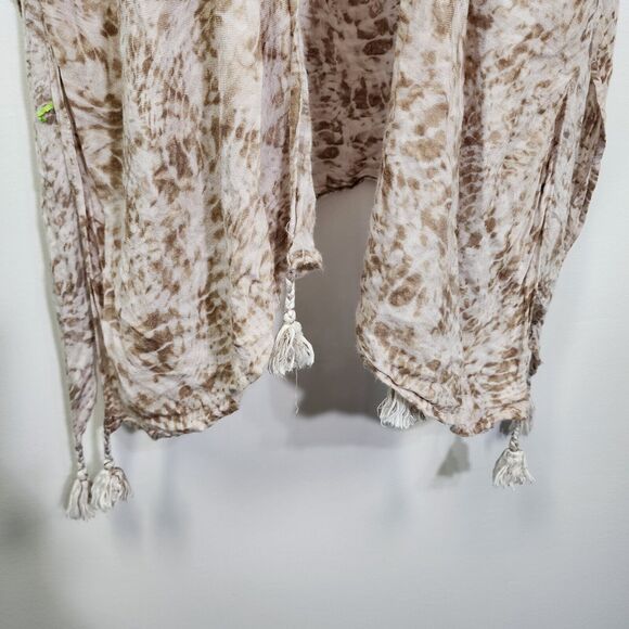 Nordstrom Kimono Cardigan One Size Ivory Sand Waverly Tassel Wrap 100% Viscose - Picture 5 of 12